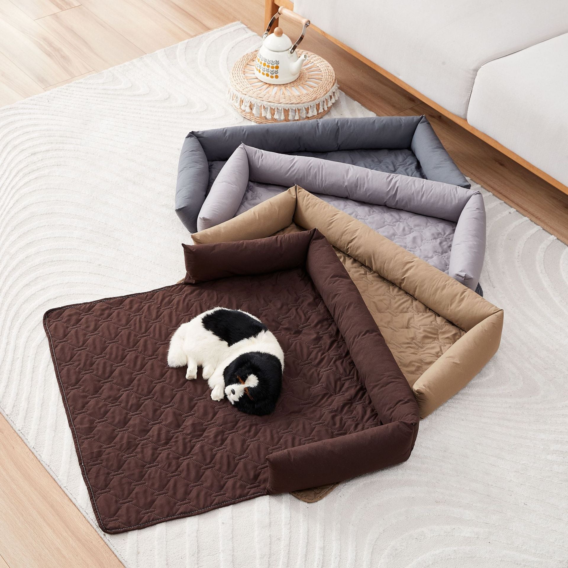 PeakPaw Waterproof Pet Bed Pad – Washable Leak-Proof Diaper Pad with Non-Slip Backing & Pillow