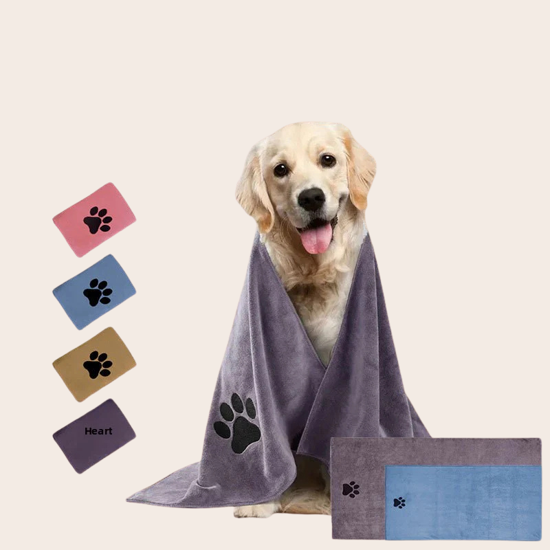 PeakPaw Quick-Dry Microfiber Pet Bath Towel – Ultra Absorbent Dog Drying Towel (300–400GSM)