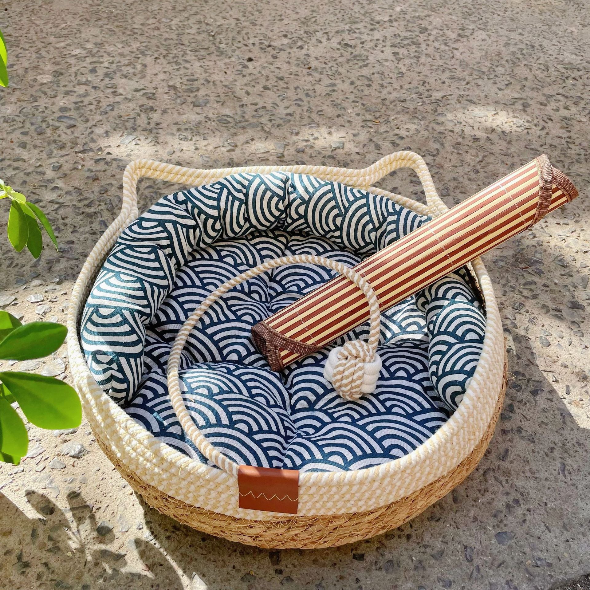 PeakPaw Rattan Cat Bed Nest – All-Season 3-in-1 Cat Sleeping, Scratch & Play Basket (S–L)