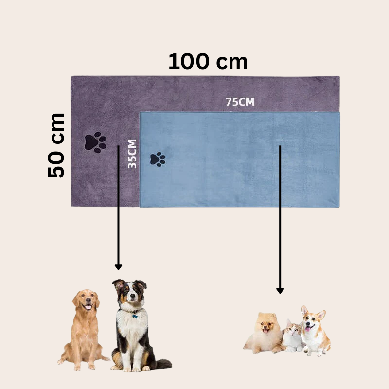 PeakPaw Quick-Dry Microfiber Pet Bath Towel – Ultra Absorbent Dog Drying Towel (300–400GSM)
