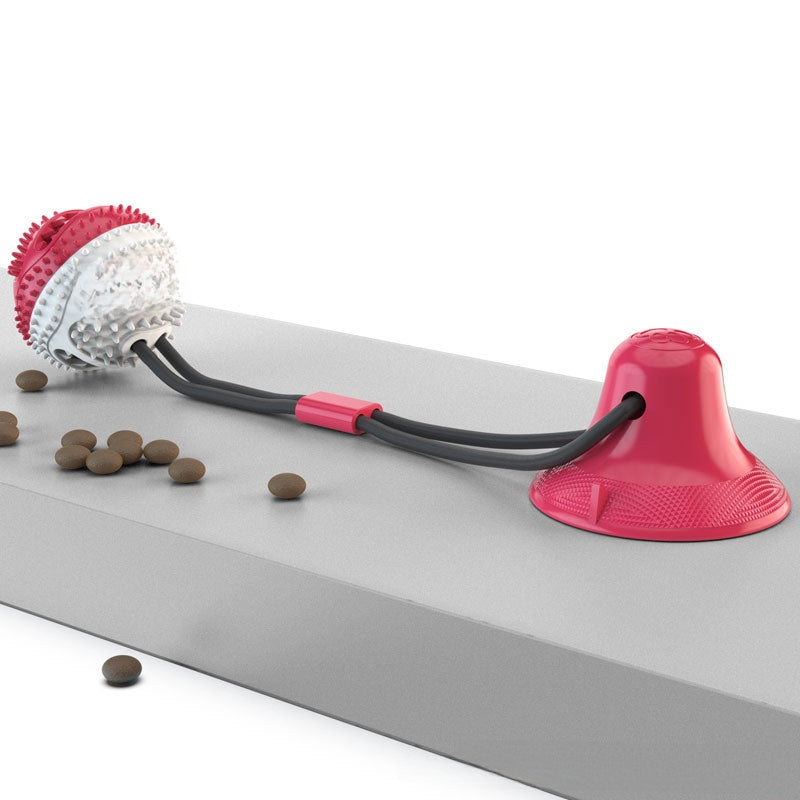 PeakPaw Suction Cup Dog Chew Toy – TPR Rope Tug Toy with Treat Dispenser (Chew-Resistant)