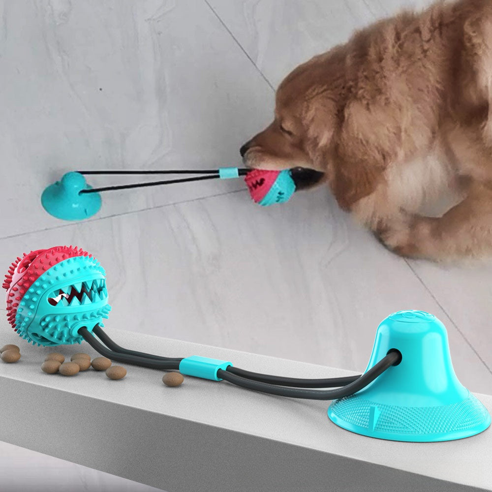 PeakPaw Suction Cup Dog Chew Toy – TPR Rope Tug Toy with Treat Dispenser (Chew-Resistant)