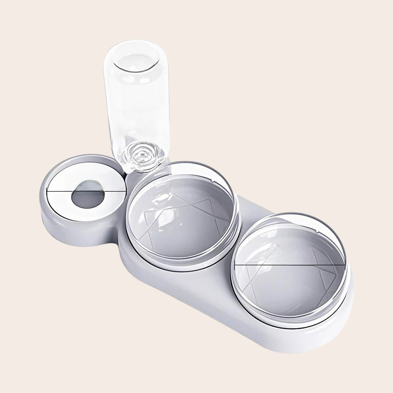 PeakPaw Double Bowl Cat Food & Water Dish – No-Splash Floating Water Bowl + Feeding Bowl Set