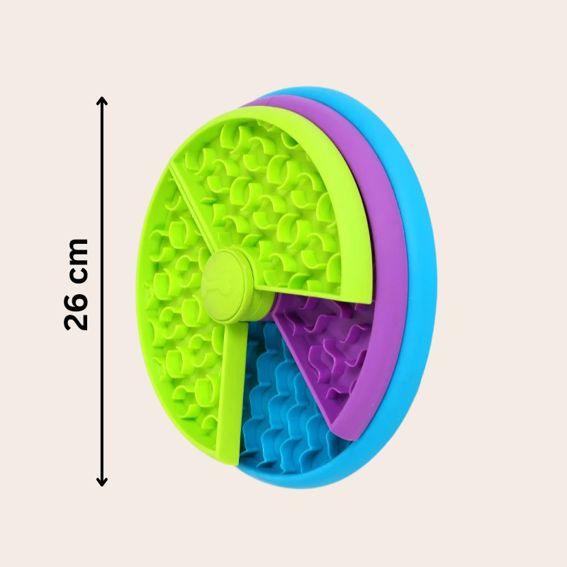 PeakPaw Slow Feeding Puzzle Bowl – Tri-Color Interactive Slow Feeder Dish for Cats & Dogs