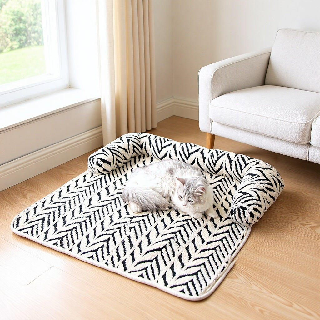 PeakPaw Plush Anti-Slip Pet Bed Mat – Thick Cozy Dog & Cat Sleeping Cushion (60×80 / 80×90cm)