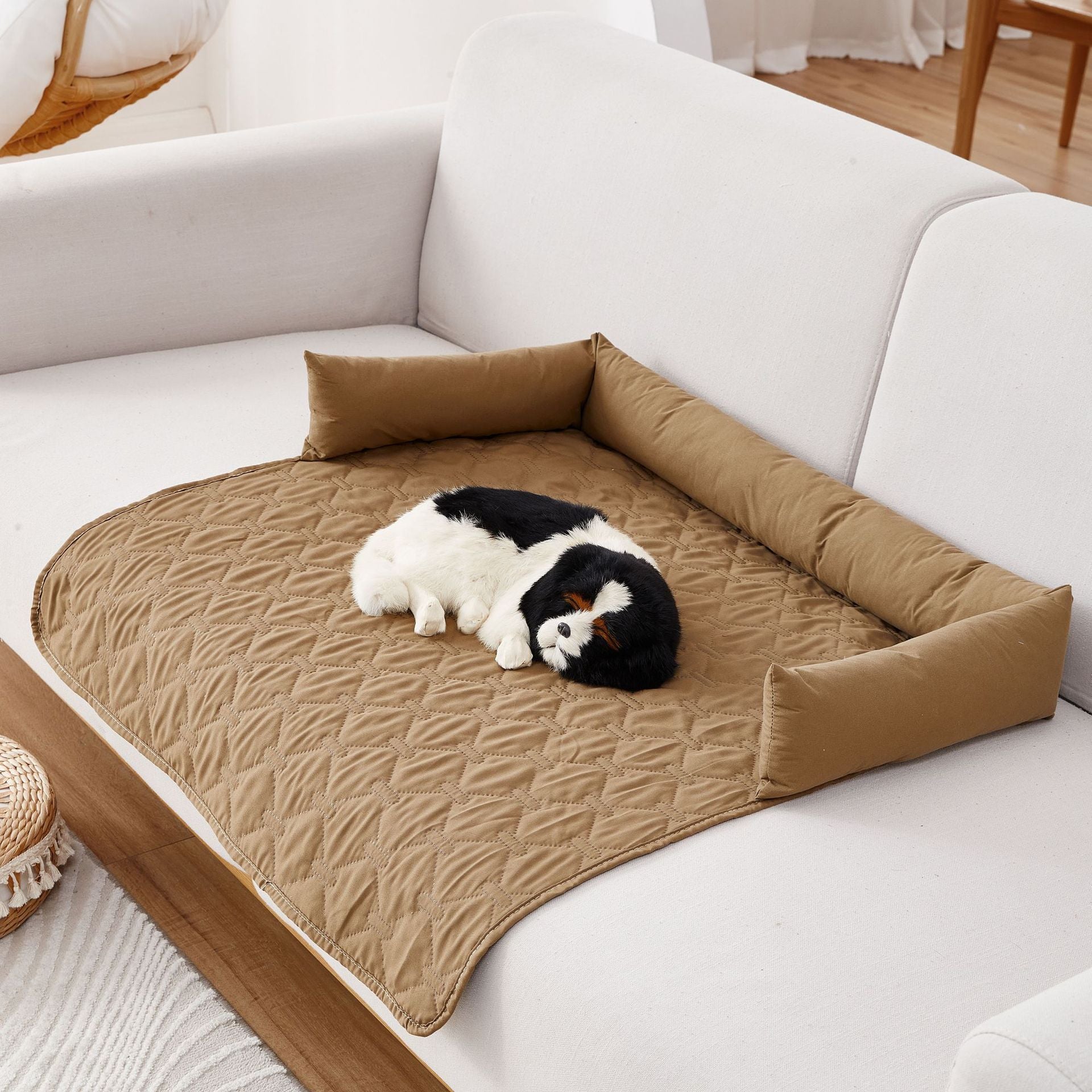 PeakPaw Waterproof Pet Bed Pad – Washable Leak-Proof Diaper Pad with Non-Slip Backing & Pillow