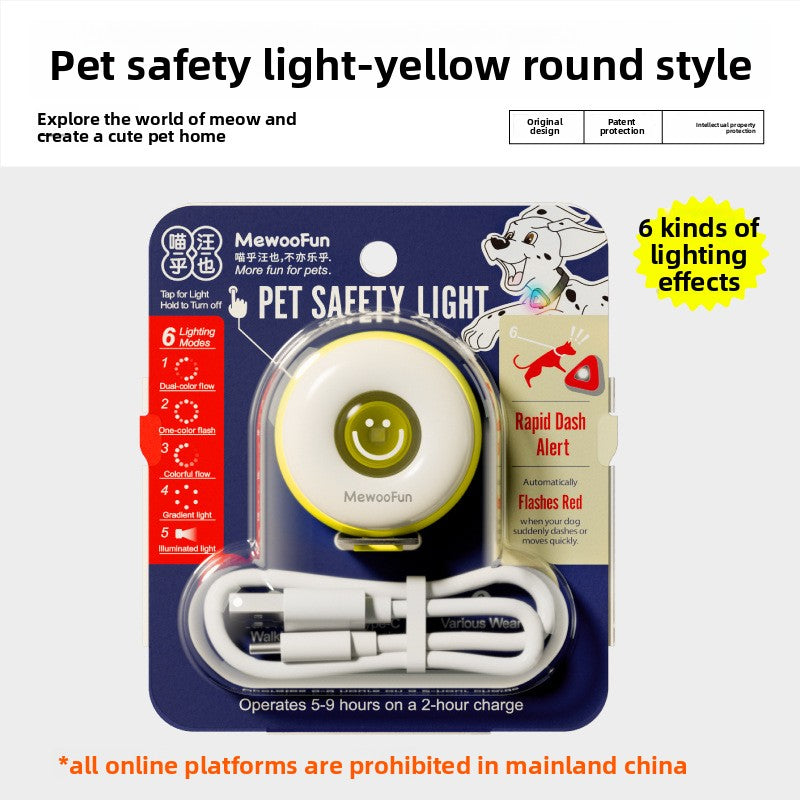 PeakPaw LED Pet Safety Light – Clip-On Night Visibility Light for Dog & Cat Collar, Harness or Leash
