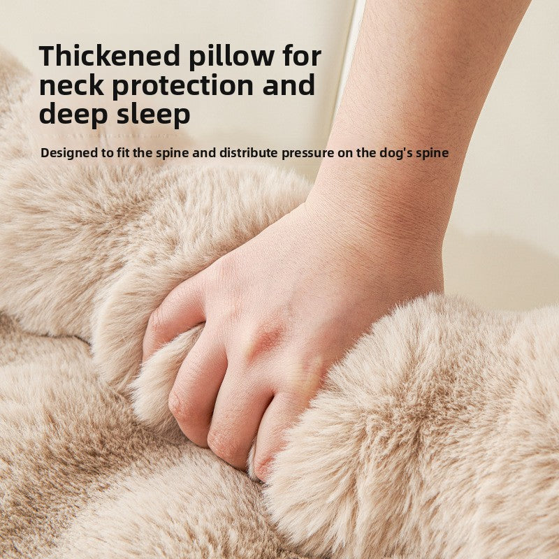 PeakPaw Plush Non-Slip Pet Mat – Thick Warm Washable Bed for Dogs & Cats (75×75cm)