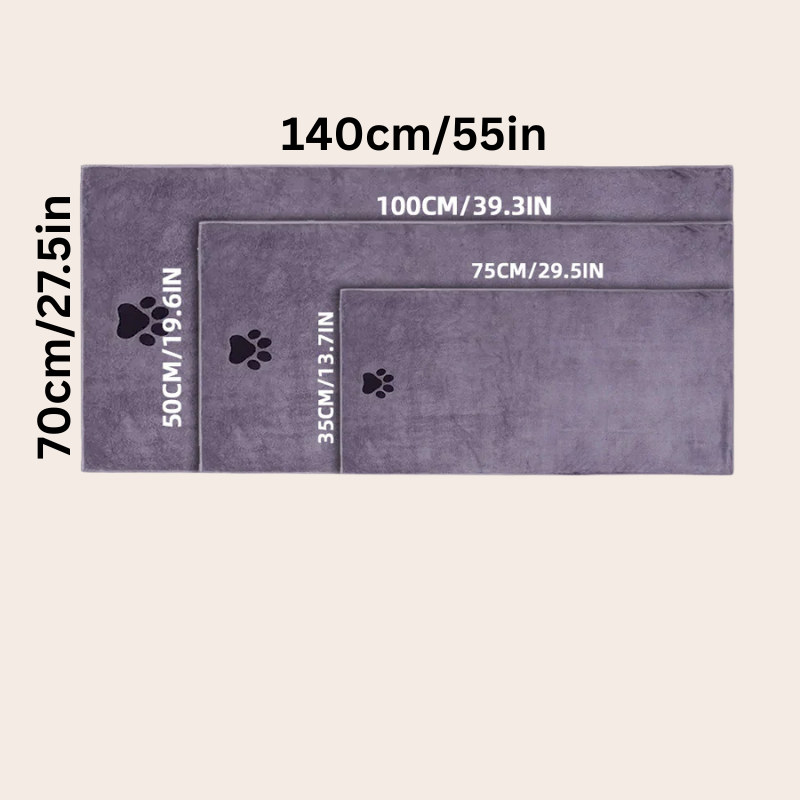 PeakPaw Quick-Dry Microfiber Pet Bath Towel – Ultra Absorbent Dog Drying Towel (300–400GSM)