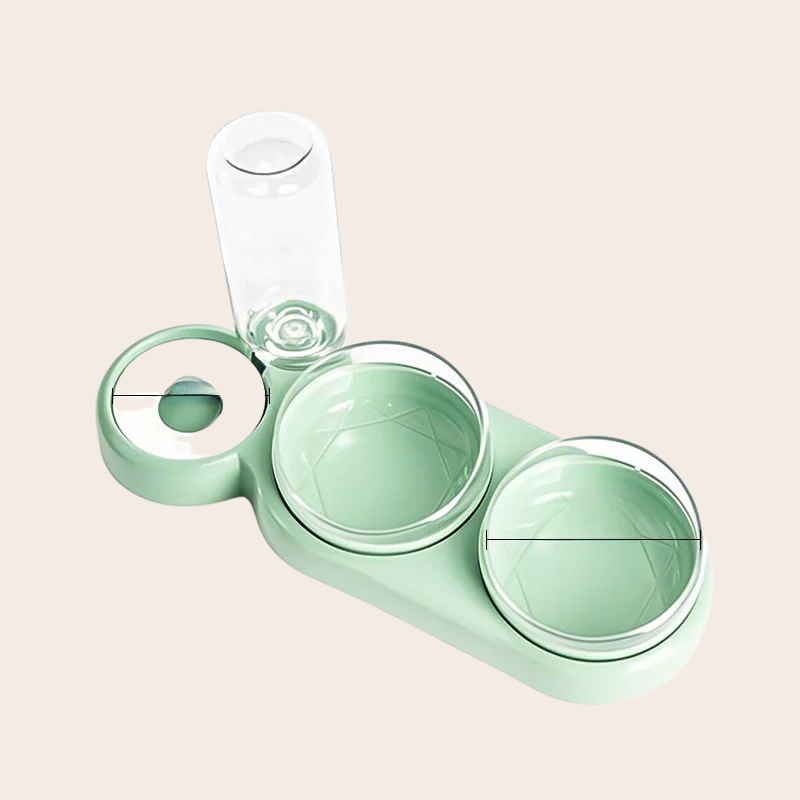 PeakPaw Double Bowl Cat Food & Water Dish – No-Splash Floating Water Bowl + Feeding Bowl Set