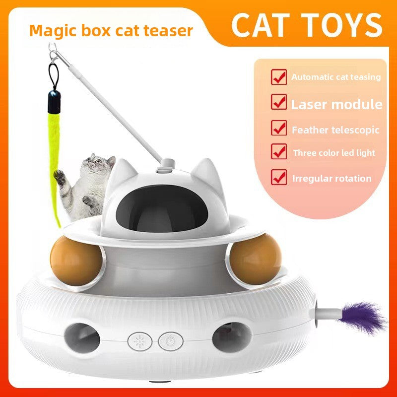 PeakPaw Smart Laser Cat Toy – Automatic Interactive Turntable Toy to Keep Cats Active (USB Rechargeable)