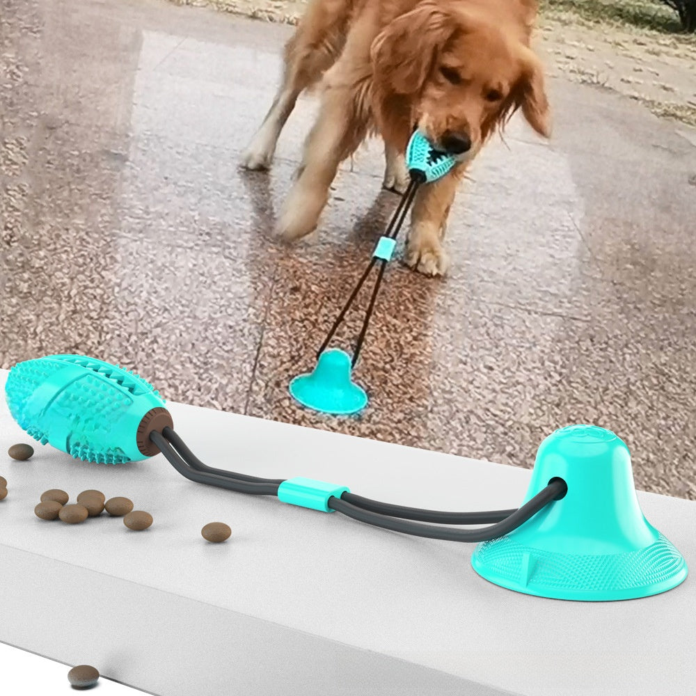 PeakPaw Suction Cup Dog Chew Toy – TPR Rope Tug Toy with Treat Dispenser (Chew-Resistant)
