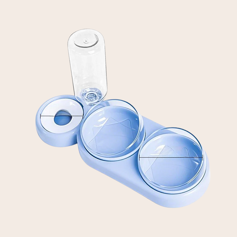 PeakPaw Double Bowl Cat Food & Water Dish – No-Splash Floating Water Bowl + Feeding Bowl Set