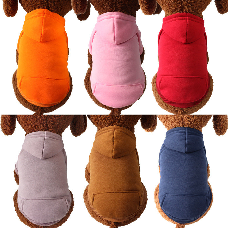 PeakPaw Soft Fleece Dog Hoodie – Lightweight Velvet Pet Sweater with Pocket (XS–2XL)