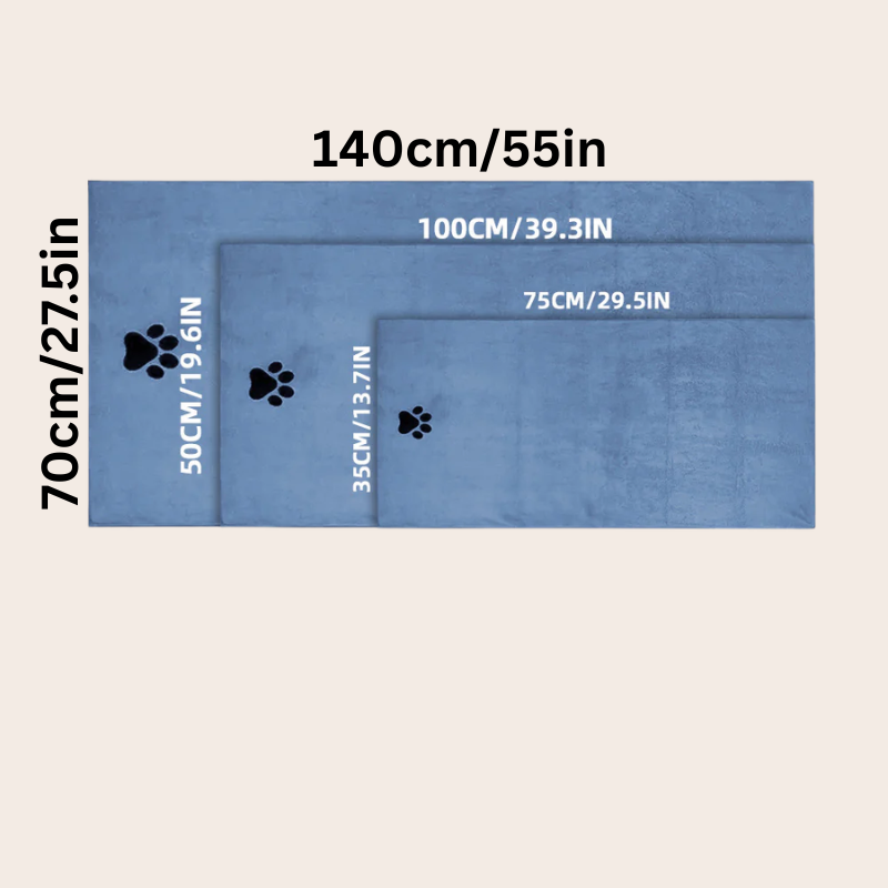 PeakPaw Quick-Dry Microfiber Pet Bath Towel – Ultra Absorbent Dog Drying Towel (300–400GSM)