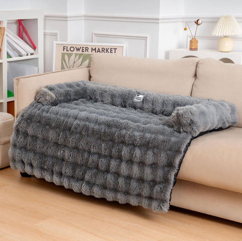 PeakPaw Plush Pet Sofa Bed – Washable Cozy Dog & Cat Couch with Non-Slip Bottom (S–XL)