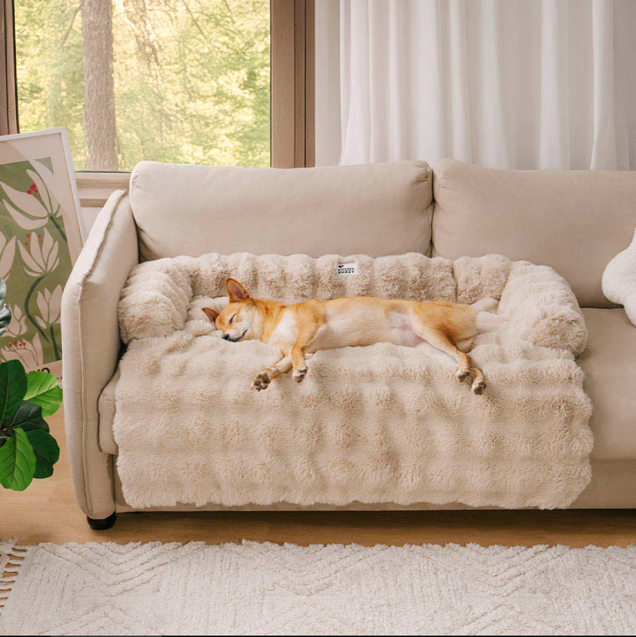PeakPaw Plush Pet Sofa Bed – Washable Cozy Dog & Cat Couch with Non-Slip Bottom (S–XL)
