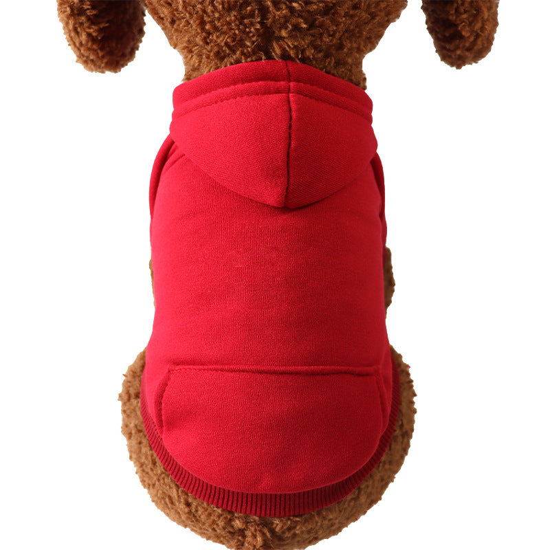 PeakPaw Soft Fleece Dog Hoodie – Lightweight Velvet Pet Sweater with Pocket (XS–2XL)