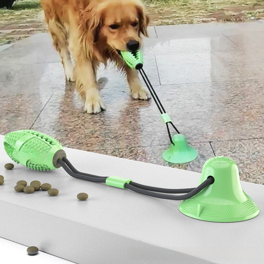 PeakPaw Suction Cup Dog Chew Toy – TPR Rope Tug Toy with Treat Dispenser (Chew-Resistant)