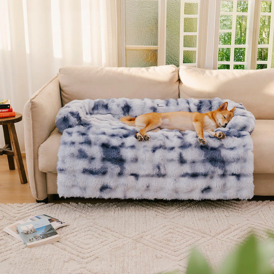 PeakPaw Plush Pet Sofa Bed – Washable Cozy Dog & Cat Couch with Non-Slip Bottom (S–XL)
