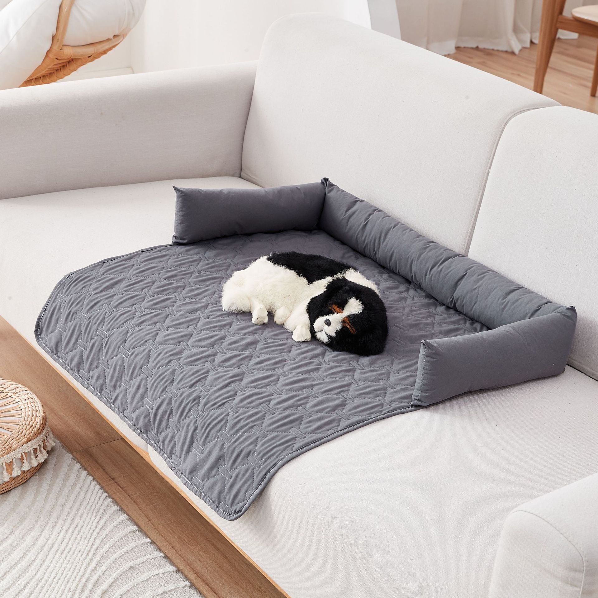 PeakPaw Waterproof Pet Bed Pad – Washable Leak-Proof Diaper Pad with Non-Slip Backing & Pillow