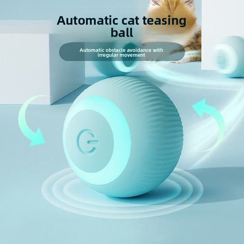 PeakPaw Automatic Rolling Ball Toy – Self-Moving Interactive Silicone Teasing Ball for Dogs & Cats