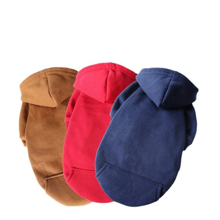 PeakPaw Soft Fleece Dog Hoodie – Lightweight Velvet Pet Sweater with Pocket (XS–2XL)