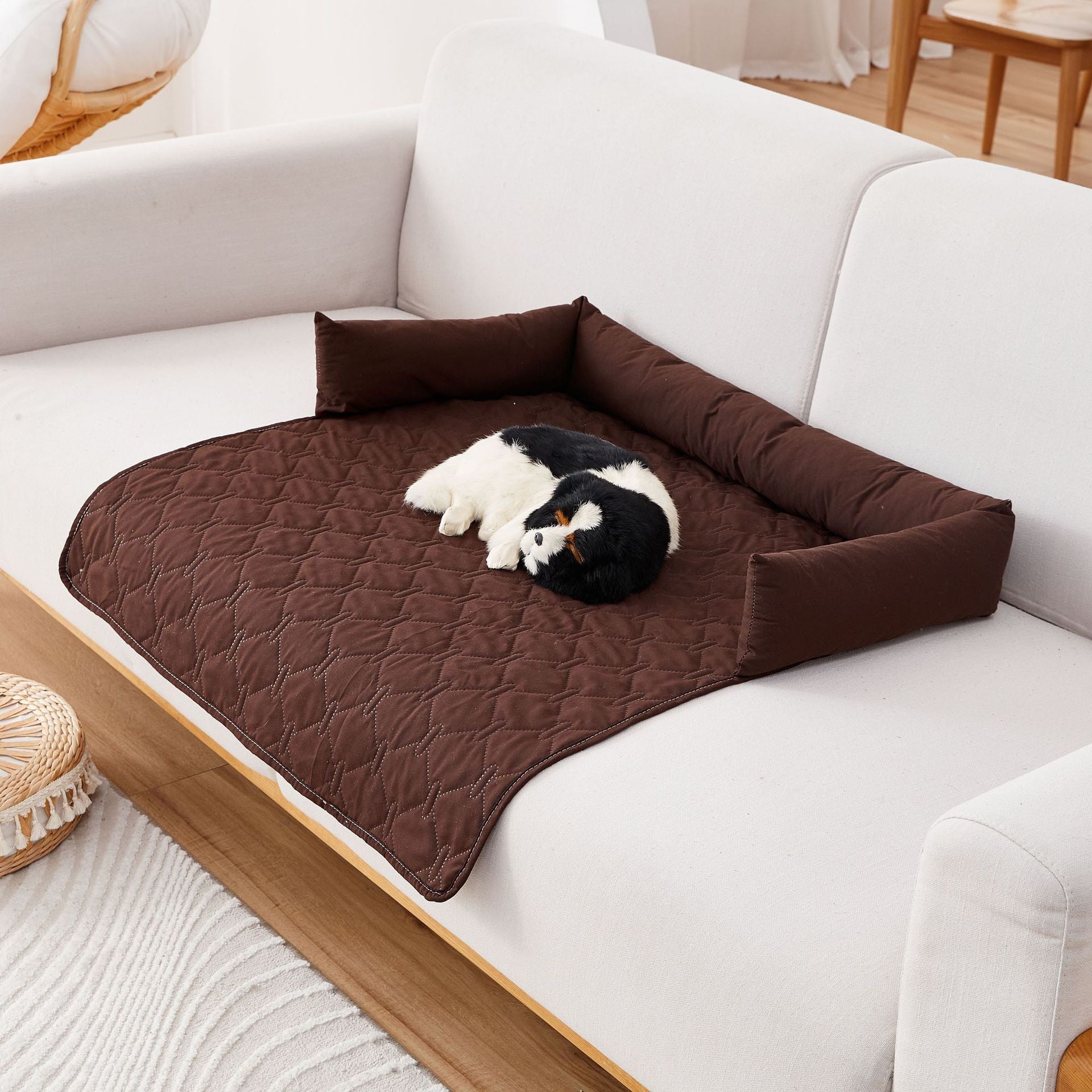 PeakPaw Waterproof Pet Bed Pad – Washable Leak-Proof Diaper Pad with Non-Slip Backing & Pillow