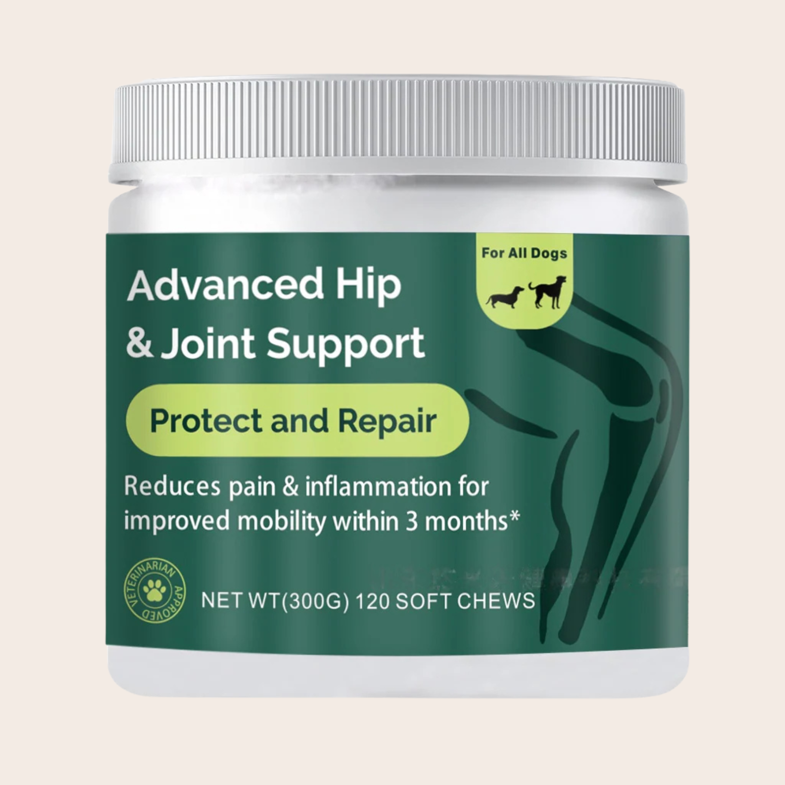 PeakPaw Joint Support Soft Chews for Dogs – Glucosamine & Chondroitin + Calming Support (300g)