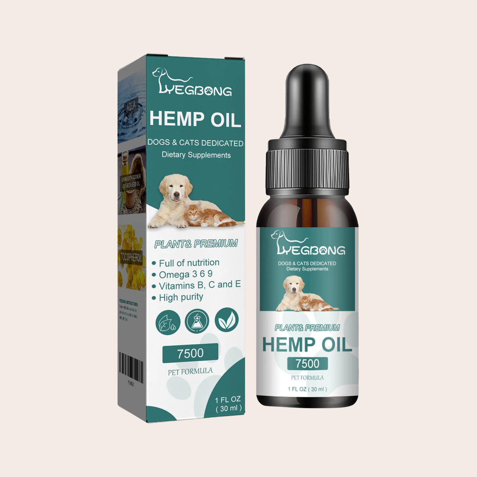 PeakPaw Pet Care Oil 30ml – Plant-Based Skin & Coat Moisturizing Oil for Dogs & Cats (Soothing Massage)