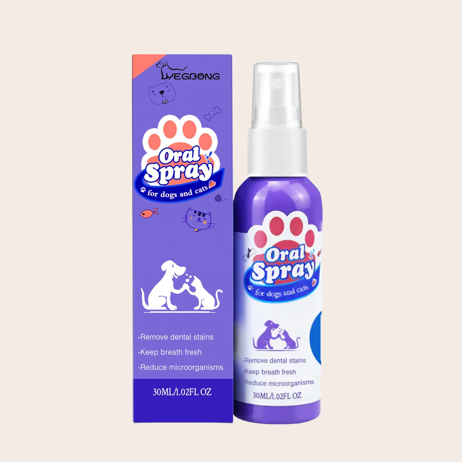 PeakPaw Pet Dental Care Spray 30ml – Fresh Breath Oral Spray for Dogs & Cats (Plaque & Stain Support)