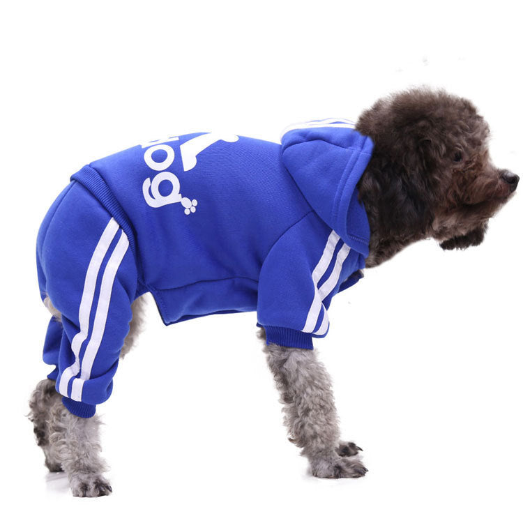 Four-Leg Fleece Dog Sweater – Warm Pet Jumpsuit with Button Closure (XS–XXL)