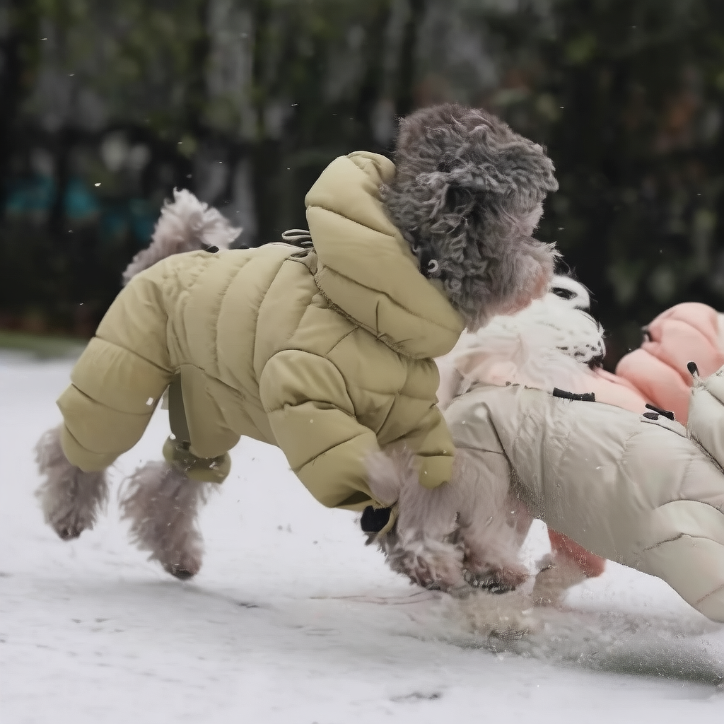 PeakPaw Warm Winter Dog Jumpsuit – 4-Leg Thick Down Cotton Pet Jacket for Small Dogs (XS–XL)