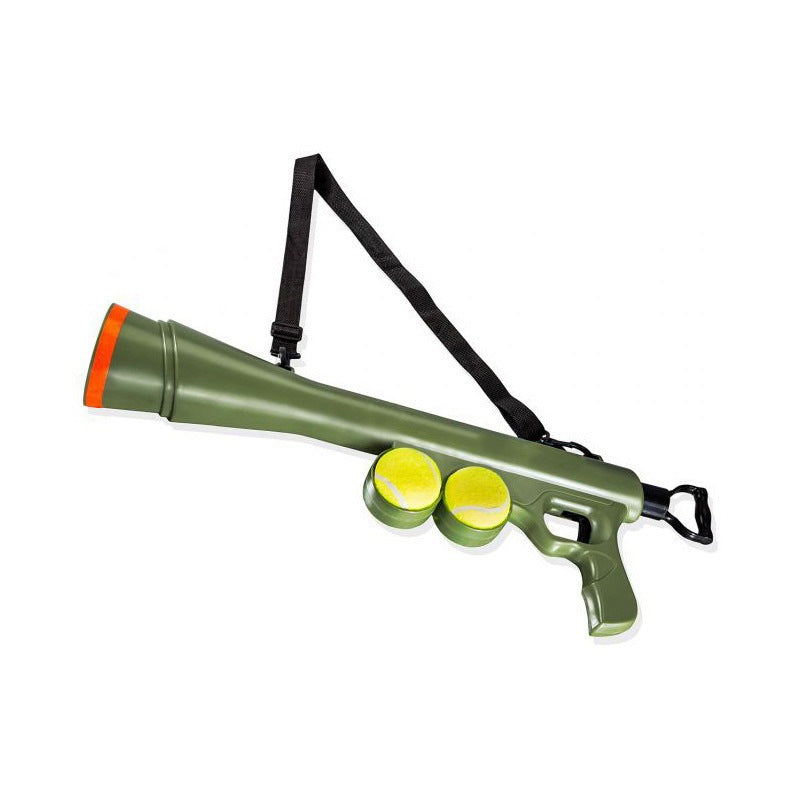 PeakPaw Dog Tennis Ball Launcher – Interactive Toss Ball Thrower for Fetch Training (Includes 2 Balls)