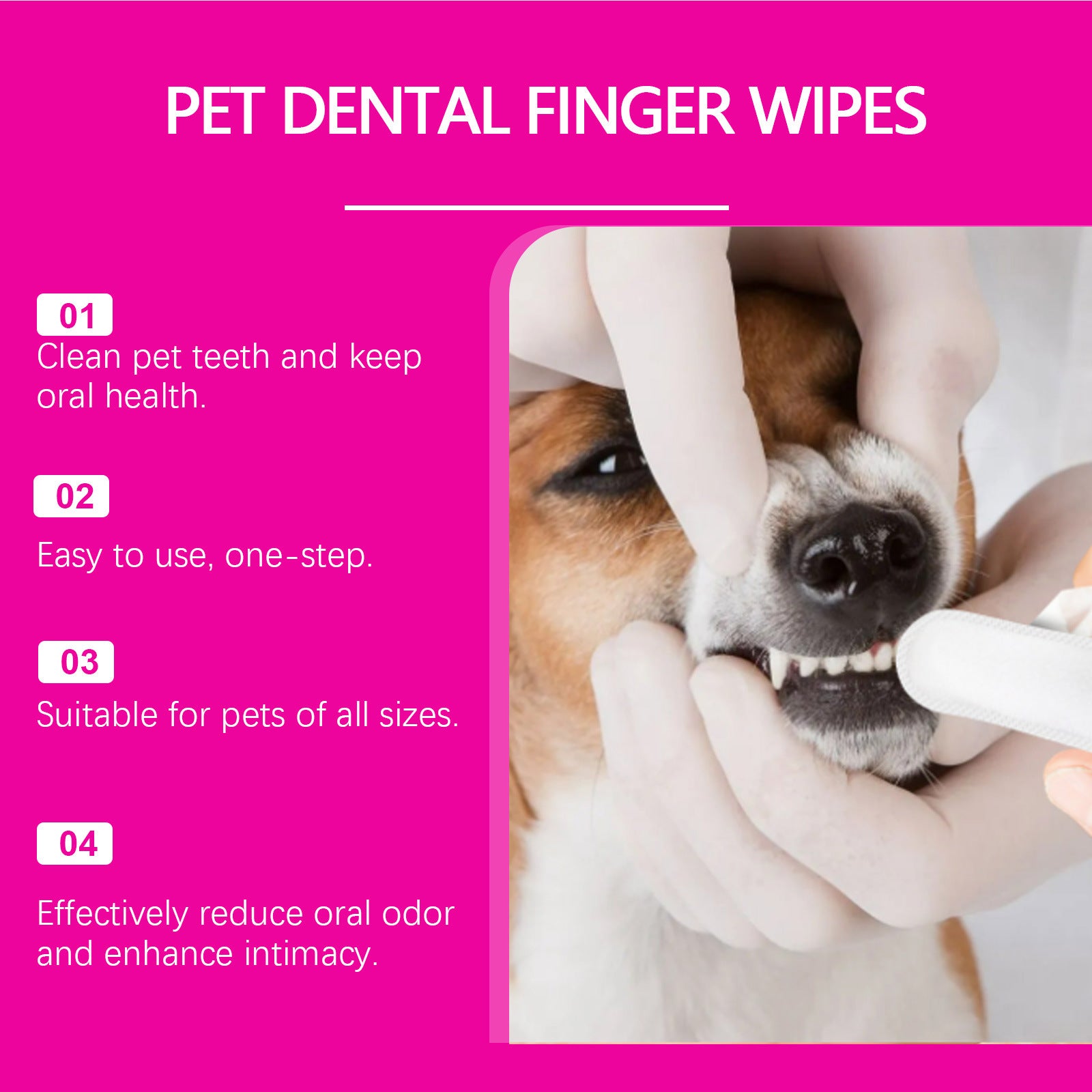 PeakPaw Disposable Pet Teeth Cleaning Finger Covers – Easy Dental Care for Dogs & Cats (50pcs)