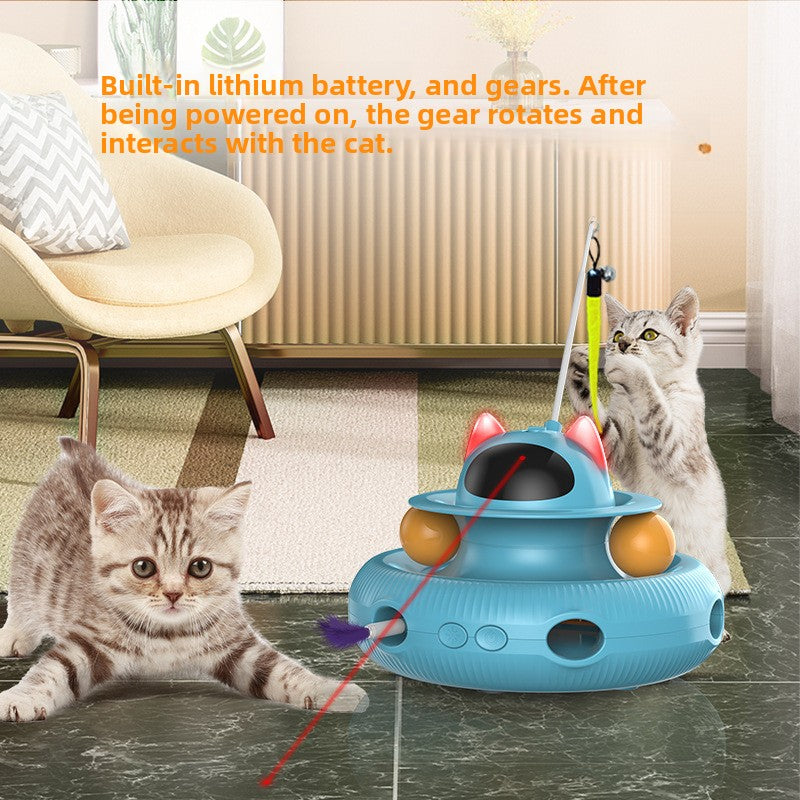 PeakPaw Smart Laser Cat Toy – Automatic Interactive Turntable Toy to Keep Cats Active (USB Rechargeable)